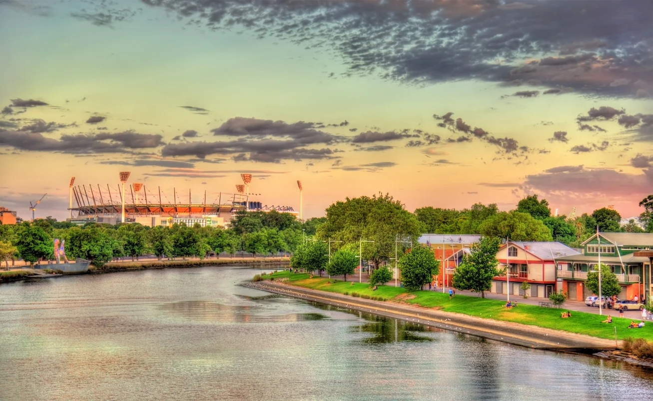Melbourne Cricket Ground (MCG) as seen from the Yarra River